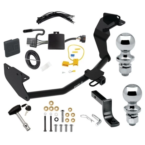 Custom Fit Trailer Hitch Draw-Bar w/ Pin/Clip Wiring Harness (Plug & Play) 1-7/8" and 2" Chrome Ball Security Lock Pin Rubber Hitch Plug Cover Installation Hardware Installation Instructions 371320 118784 63820 63810 580407 2211 Draw-Tite T Trailer Tow Hitch For 19-20 Hyundai Santa Fe (Except XL Models) Deluxe Package Wiring 2" and 1-7/8" Ball and Lock