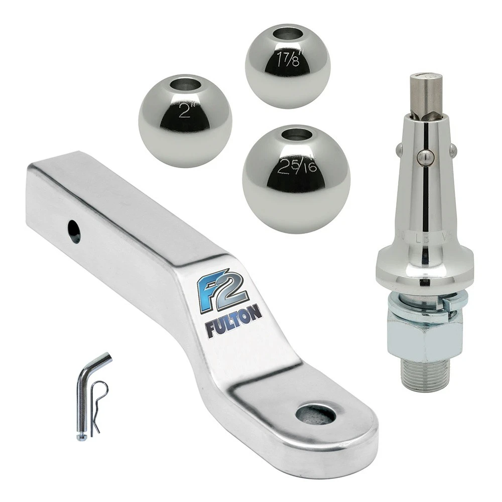 Fulton 8K Trailer Ball Mount Kit with Interchangeable Hitch Balls and Pin for 2 Inch Receiver