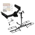 Trailer Tow Hitch For 19-25 Ram 1500 New Body w/ OEM Receiver & Class III Tow Bumper Platform Style 2 Bike Rack w/ Anti Rattle Hitch Lock