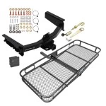 Trailer Tow Hitch For 19-25 Ram 1500 New Body w/ OEM Receiver & Class III Tow Bumper Basket Cargo Carrier Platform Hitch Lock and Cover