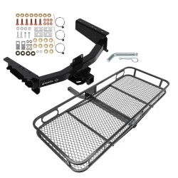 Trailer Tow Hitch For 19-25 Ram 1500 New Body w/ OEM Receiver & Class III Tow Bumper Basket Cargo Carrier Platform w/ Hitch Pin