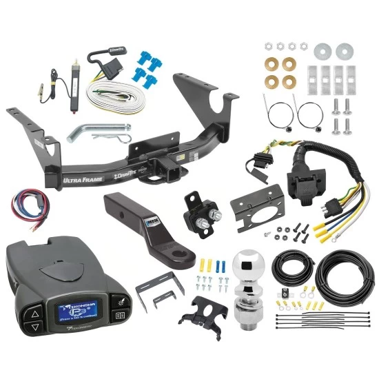 Class 5 11K Trailer Hitch Tow Package Prodigy P3 Brake Control For 09-10 Dodge Ram 1500 11-18 RAM 1500 19-24 Classic w/ 7-Way RV Wiring 2-5/16" Ball 2" Drop Mount Ultra Frame 2" Receiver Draw-Tite Tekonsha