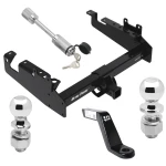 Trailer Tow Hitch For 19-24 Ford F-350 F-450 F-550 Cab and Chassis w/ 2-5/16" and 2" Ball 10.25" Long 6" Drop Draw Bar and Towing Lock