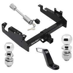 Trailer Tow Hitch For 19-24 Ford F-350 F-450 F-550 Cab and Chassis w/ 2-5/16" and 2" Ball 10.25" Long 6" Drop Draw Bar and Towing Lock