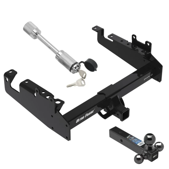 Trailer Tow Hitch For 19-24 Ford F-350 F-450 F-550 Cab and Chassis w/ 1-7/8" 2" 2-5/16" Tri-Ball Mount and Towing Lock