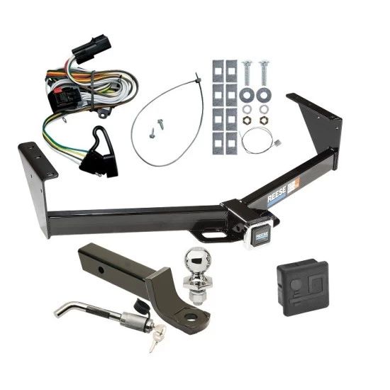 Custom Fit Trailer Hitch Wiring Harness (Plug & Play) 2" Drop Ball-Mount w/ Locking Pin/Clip 2" Chrome Ball Rubber Hitch Plug Cover Installation Hardware Installation Instructions 44006 118376 7005111 7010 Reese Trailer Tow Hitch 01-03 Chry Reese Trailer Tow Hitch For 01-03 Chrysler Town Country Voyager Dodge Grand Caravan Deluxe Package Wiring 2" Ball Mount and Lock