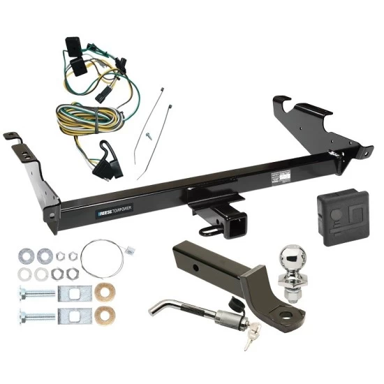 Custom Fit Trailer Hitch Wiring Harness (Plug & Play) 2" Drop Ball-Mount w/ Locking Pin/Clip 2" Chrome Ball Rubber Hitch Plug Cover Installation Hardware Installation Instructions 44011 118338 7005111 7010 Reese Trailer Tow Hitch 87-95 Chev Reese Trailer Tow Hitch For 87-95 Chevy G10 G20 G30 GMC G1500 G2500 G3500 Deluxe Package Wiring 2" Ball Mount and Lock