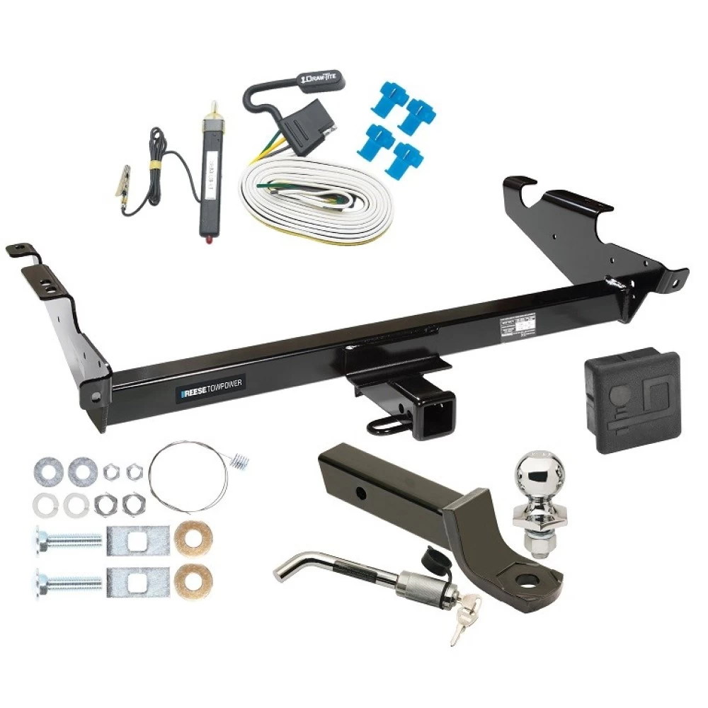 Reese Trailer Tow Hitch For 78-96 Chevy GMC G Series Van Full Size Except Step Bumper Deluxe Package Wiring 2" Ball Mount and Lock
