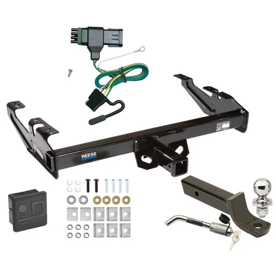 Reese Trailer Tow Hitch For 88-00 Chevy GMC C/K Pickup Standard or Step Bumper Deluxe Package Wiring 2" Ball Mount and Lock