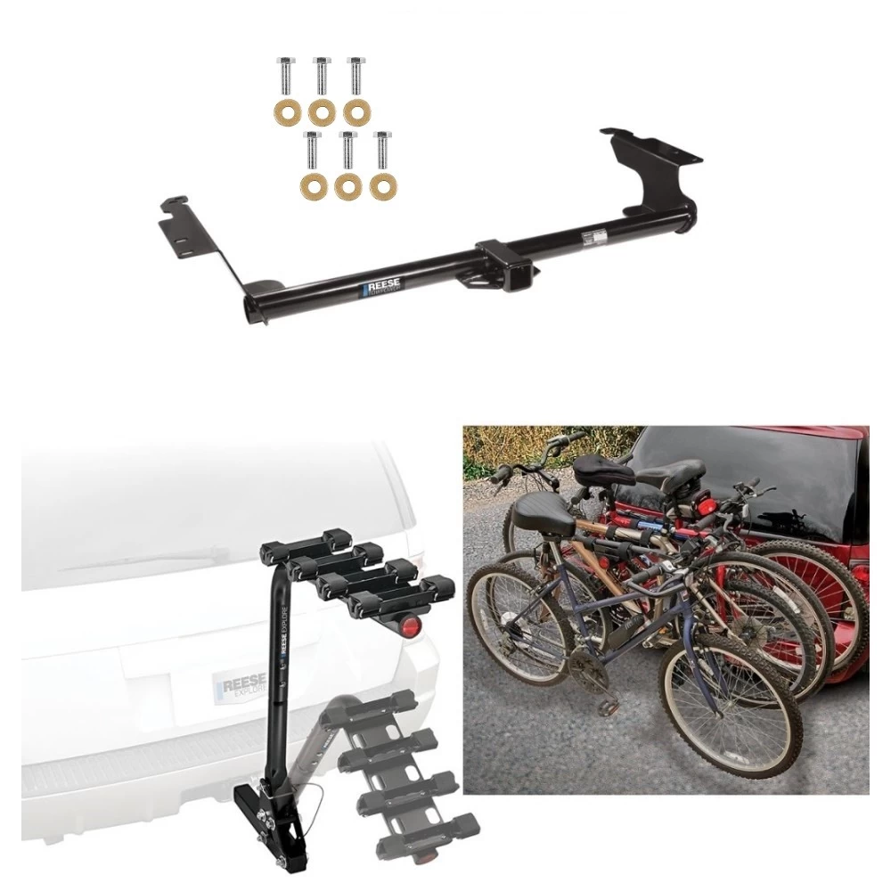 Trailer Hitch w/ 4 Bike Rack For 99-17 Honda Odyssey All Models Approved for Recreational & Offroad Use Carrier for Adult Woman or Child Bicycles Foldable