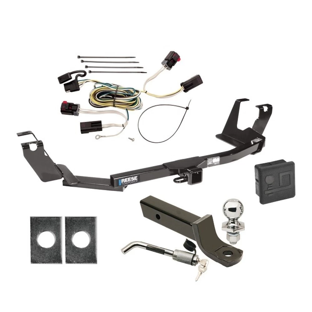 Reese Trailer Tow Hitch For 04-07 Chrysler Town and Country Dodge Grand Caravan w/ Stow-n-Go Seats Deluxe Package Wiring 2" Ball Mount and Lock