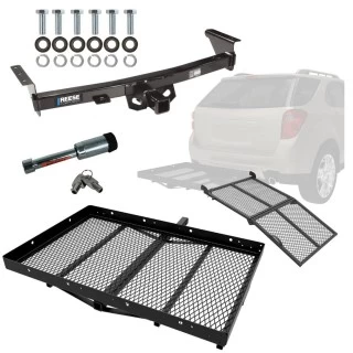 For 2005-2024 Nissan Frontier Trailer Hitch Tow PKG w/ Cargo Carrier + Bi-Fold Ramp + Hitch Lock By Reese Towpower
