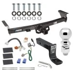 For 2005-2023 Nissan Frontier Trailer Hitch Tow PKG w/ 4-Flat Wiring + Ball Mount w/ 4" Drop + 2-5/16" Ball By Reese Towpower