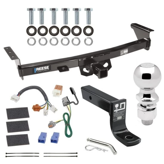 For 2005-2023 Nissan Frontier Trailer Hitch Tow PKG w/ 4-Flat Wiring + Ball Mount w/ 4" Drop + 2-5/16" Ball By Reese Towpower