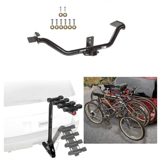 Trailer Hitch w/ 4 Bike Rack For 06-14 Honda Ridgeline Approved for Recreational & Offroad Use Carrier for Adult Woman or Child Bicycles Foldable