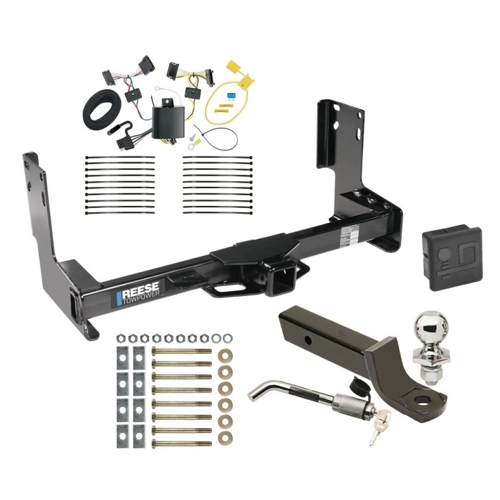 Reese Trailer Tow Hitch For 07-13 Mercedes-Benz Freightliner 07-09 Dodge Sprinter 2500 3500 w/o Factory Step Bumper Deluxe Package Wiring 2" Ball Mount and Lock