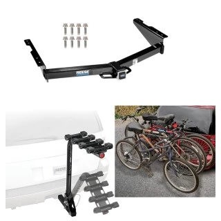 Trailer Hitch w/ 4 Bike Rack For 12-21 Nissan NV2500 NV3500 13-21 NV1500 Approved for Recreational & Offroad Use Carrier for Adult Woman or Child Bicycles Foldable