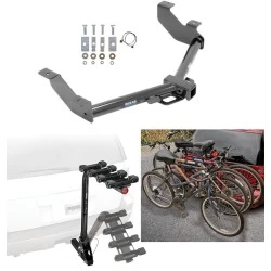 Trailer Hitch w/ 4 Bike Rack For 14-23 Ford Transit Connect Approved for Recreational & Offroad Use Carrier for Adult Woman or Child Bicycles Foldable