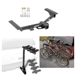 Trailer Hitch w/ 4 Bike Rack For 15-27 Ford Transit 150 250 350 Except Cab & Chassis and Cutaway 22-27 E-Transit Approved for Recreational & Offroad Use Carrier for Adult Woman or Child Bicycles Foldable