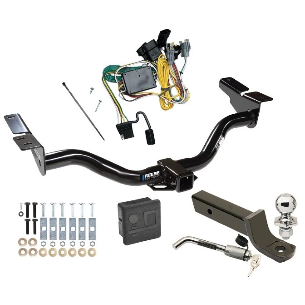 Custom Fit Trailer Hitch Wiring Harness (Plug & Play) 2" Drop Ball-Mount w/ Locking Pin/Clip 2" Chrome Ball Rubber Hitch Plug Cover Installation Hardware Installation Instructions 44723 118343 7005111 7010 Reese Trailer Tow Hitch 01-03 Esca Reese Trailer Tow Hitch For 01-03 Ford Escape Mazda Tribute Deluxe Package Wiring 2" Ball Mount and Lock