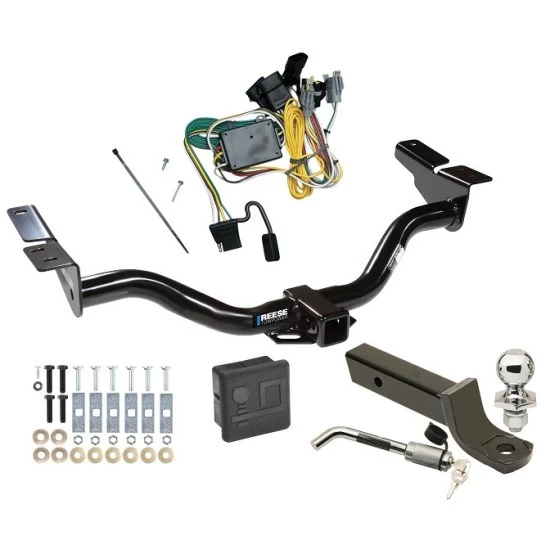 Custom Fit Trailer Hitch Wiring Harness (Plug & Play) 2" Drop Ball-Mount w/ Locking Pin/Clip 2" Chrome Ball Rubber Hitch Plug Cover Installation Hardware Installation Instructions 44723 118343 7005111 7010 Reese Trailer Tow Hitch 01-03 Esca Reese Trailer Tow Hitch For 01-03 Ford Escape Mazda Tribute Deluxe Package Wiring 2" Ball Mount and Lock