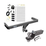 Reese Trailer Tow Hitch For 11-17 Audi Q5 15-25 Porsche Macan Exc S-Models 2" Receiver Complete Package w/ Zero Contact Wiring Harness Kit and 2" Ball