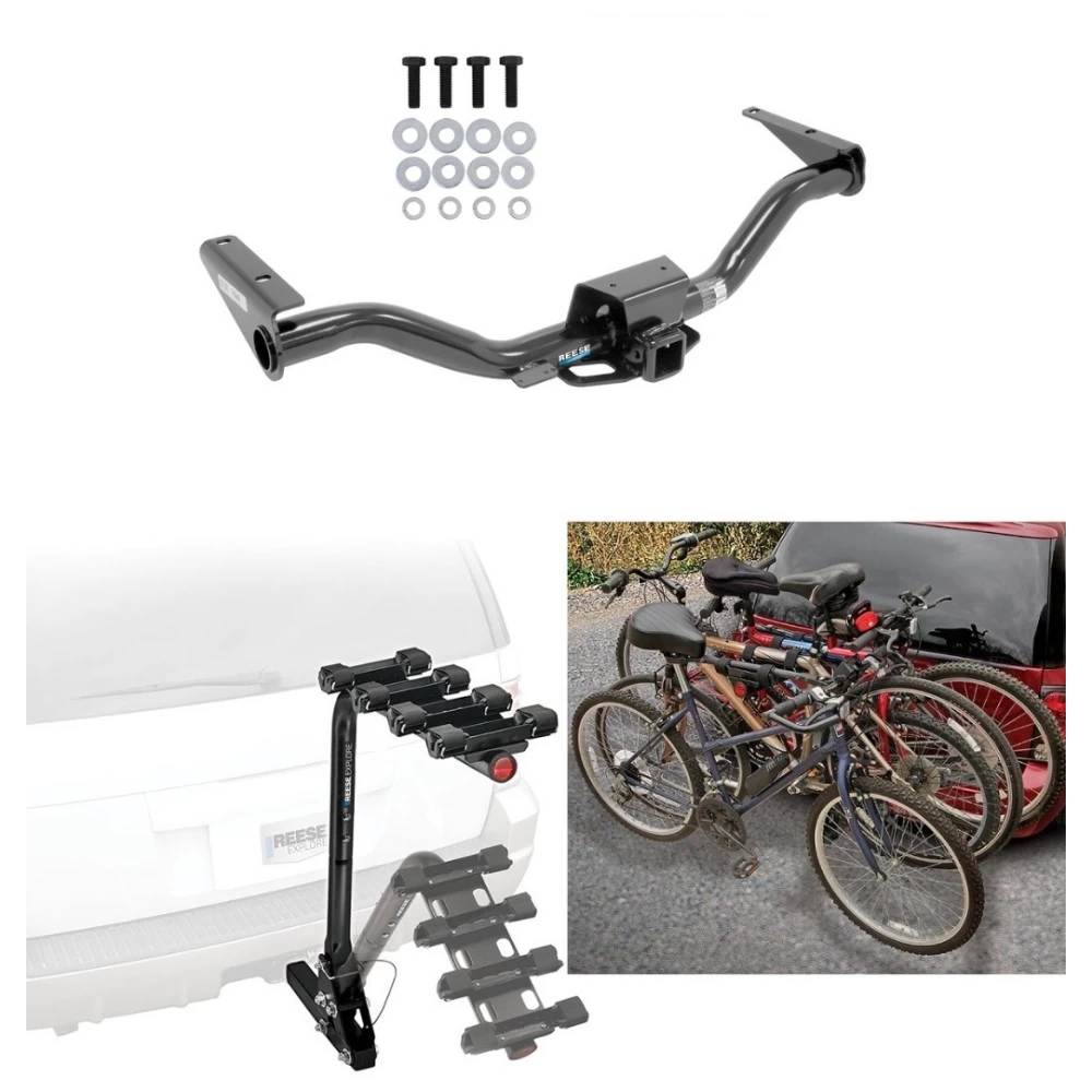 Trailer Hitch w/ 4 Bike Rack For 15-22 Chevy Colorado GMC Canyon Approved for Recreational & Offroad Use Carrier for Adult Woman or Child Bicycles Foldable