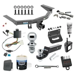 For 14-20 Acura MDX Trailer Hitch Tow PKG Wiring + Starter Kit Ball Mount w 2" Drop & 2" Ball + 1-7/8" Ball+Bracket+Cover+Dual Hitch & Coupler Locks+Wiring Tester+Ball Lube+Electric Grease+Ball Wrench+Anti Rattle Device By Reese