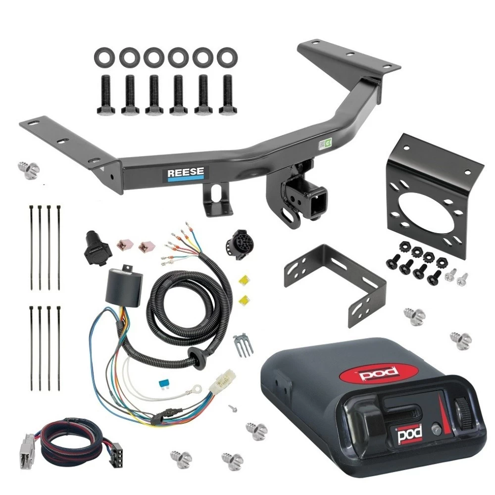 For 2016-2022 Honda Pilot Trailer Hitch Tow PKG w/ Pro Series POD Brake Control + Plug & Play BC Adapter + 7-Way RV Wiring By Reese Towpower