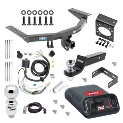 For 2016-2022 Honda Pilot Trailer Hitch Tow PKG w/ Pro Series POD Brake Control + Plug & Play BC Adapter + 7-Way RV Wiring + 2" & 2-5/16" Ball & Drop Mount By Reese Towpower