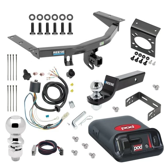 For 2016-2022 Honda Pilot Trailer Hitch Tow PKG w/ Pro Series POD Brake Control + Plug & Play BC Adapter + 7-Way RV Wiring + 2" & 2-5/16" Ball & Drop Mount By Reese Towpower