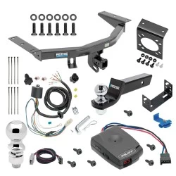For 16-22 Honda Pilot All Models Trailer Hitch Tow PKG w/ Pro Series Pilot Brake Control + Plug & Play BC Adapter + 7-Way RV Wiring + 2" & 2-5/16" Ball & Drop Mount By Reese Towpower