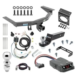 For 16-22 Honda Pilot All Models Trailer Hitch Tow PKG w/ Tekonsha Brakeman IV Brake Control + Plug & Play BC Adapter + 7-Way RV Wiring + 2" & 2-5/16" Ball & Drop Mount By Reese Towpower