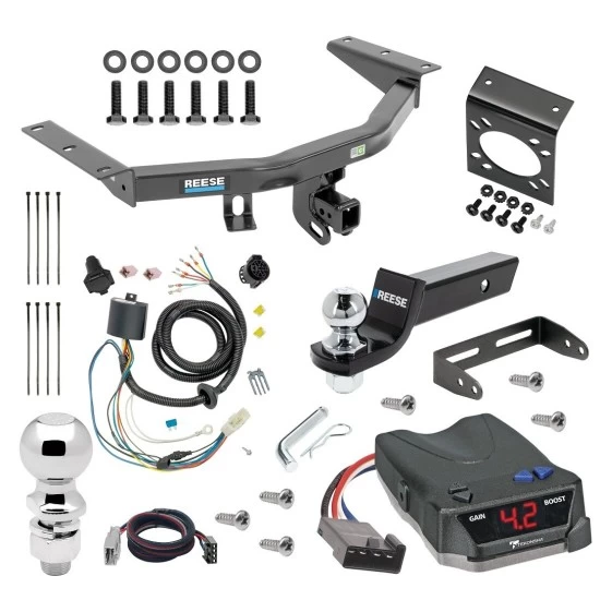 For 2016-2022 Honda Pilot Trailer Hitch Tow PKG w/ Tekonsha BRAKE-EVN Brake Control + Plug & Play BC Adapter + 7-Way RV Wiring + 2" & 2-5/16" Ball & Drop Mount By Reese Towpower