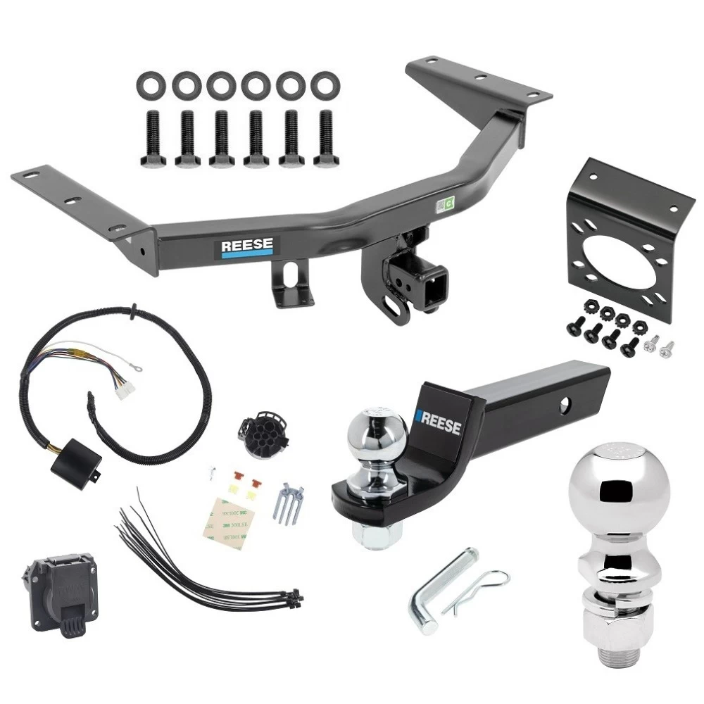 For 2014-2020 Acura MDX Trailer Hitch Tow PKG w/ 7-Way RV Wiring + 2" & 2-5/16" Ball + Drop Mount (Excludes: w/Full Size Spare Tire Models) By Reese Towpower