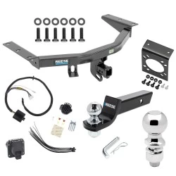 For 2014-2020 Acura MDX Trailer Hitch Tow PKG w/ 7-Way RV Wiring + 2" & 2-5/16" Ball + Drop Mount (Excludes: w/Full Size Spare Tire Models) By Reese Towpower