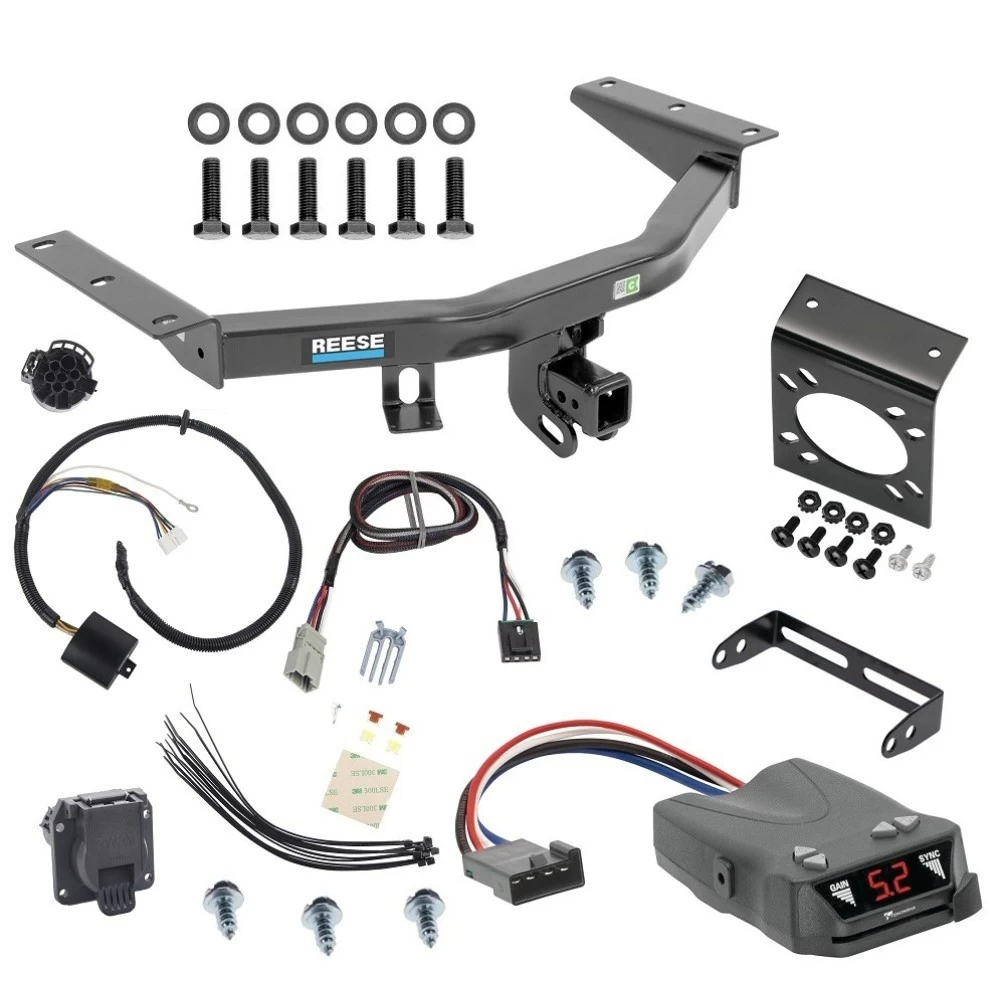 For 2014-2020 Acura MDX Trailer Hitch Tow PKG w/ Tekonsha Brakeman IV Brake Control + Plug & Play BC Adapter + 7-Way RV Wiring (Excludes: w/Full Size Spare Tire Models) By Reese Towpower