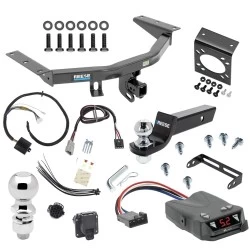 For 14-20 Acura MDX All Models Trailer Hitch Tow PKG w/ Tekonsha Brakeman IV Brake Control + Plug & Play BC Adapter + 7-Way RV Wiring + 2" & 2-5/16" Ball & Drop Mount By Reese Towpower