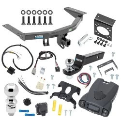 For 2014-2020 Acura MDX Trailer Hitch Tow PKG w/ Tekonsha Prodigy P3 Brake Control + Plug & Play BC Adapter + 7-Way RV Wiring + 2" & 2-5/16" Ball & Drop Mount (Excludes: w/Full Size Spare Tire Models) By Reese Towpower