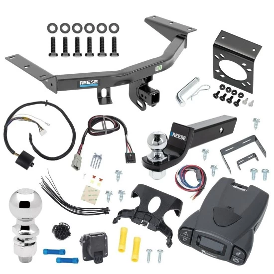For 2014-2020 Acura MDX Trailer Hitch Tow PKG w/ Tekonsha Prodigy P3 Brake Control + Plug & Play BC Adapter + 7-Way RV Wiring + 2" & 2-5/16" Ball & Drop Mount (Excludes: w/Full Size Spare Tire Models) By Reese Towpower