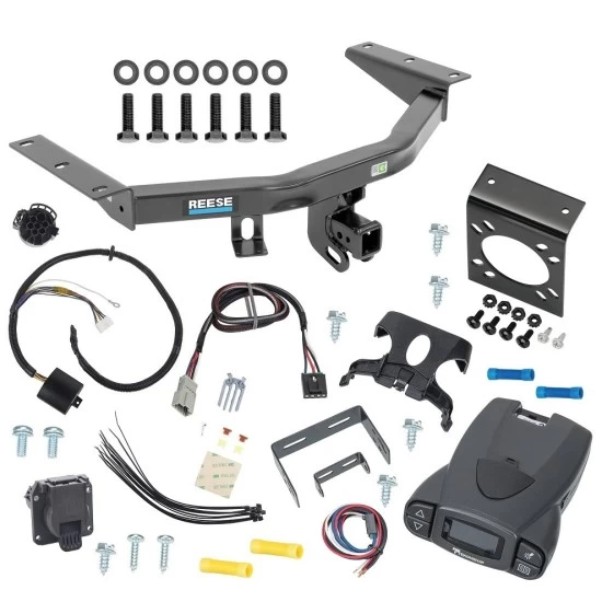 For 2014-2020 Acura MDX Trailer Hitch Tow PKG w/ Tekonsha Prodigy P3 Brake Control + Plug & Play BC Adapter + 7-Way RV Wiring (Excludes: w/Full Size Spare Tire Models) By Reese Towpower