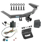 For 2014-2020 Acura MDX Trailer Hitch Tow PKG w/ 4-Flat Wiring Harness + Wiring Bracket + Hitch Cover (Excludes: w/Full Size Spare Tire Models) By Reese Towpower