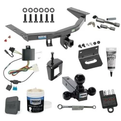 For 2014-2020 Acura MDX Trailer Hitch Tow PKG Wiring + Triple Ball Mount 1-7/8" & 2" & 2-5/16" +Bracket+Cover+Dual Hitch & Coupler Locks+Wiring Tester+Ball Lube+Electric Grease + Ball Wrench+Anti Rattle Device By Reese