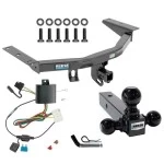 For 2014-2020 Acura MDX Trailer Hitch Tow PKG w/ 4-Flat Wiring + Triple Ball Ball Mount 1-7/8" & 2" & 2-5/16" Trailer Balls + Pin/Clip (Excludes: w/Full Size Spare Tire Models) By Reese Towpower