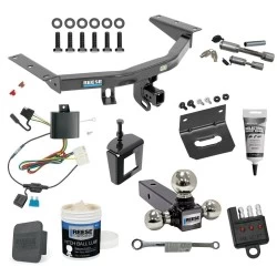 For 2014-2020 Acura MDX Trailer Hitch Tow PKG Wiring +Triple Ball Mount 1-7/8" & 2" & 2-5/16" +Bracket + Cover+Dual Hitch & Coupler Locks+Wiring Tester+Ball Lube +Electric Grease+Ball Wrench+Anti Rattle Device By Reese