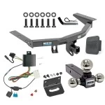 For 2014-2020 Acura MDX Trailer Hitch Tow PKG w/ 4-Flat Wiring + Triple Ball Ball Mount 1-7/8" & 2" & 2-5/16" Trailer Balls + Pin/Clip + Wiring Bracket + Hitch Cover (Excludes: w/Full Size Spare Tire Models) By Reese Towpower