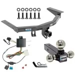 For 2014-2020 Acura MDX Trailer Hitch Tow PKG w/ 4-Flat Wiring + Triple Ball Ball Mount 1-7/8" & 2" & 2-5/16" Trailer Balls + Pin/Clip (Excludes: w/Full Size Spare Tire Models) By Reese Towpower