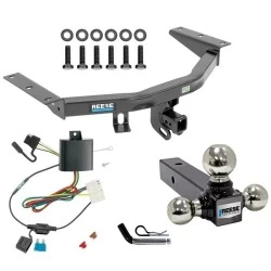 For 2014-2020 Acura MDX Trailer Hitch Tow PKG w/ 4-Flat Wiring + Triple Ball Ball Mount 1-7/8" & 2" & 2-5/16" Trailer Balls + Pin/Clip (Excludes: w/Full Size Spare Tire Models) By Reese Towpower