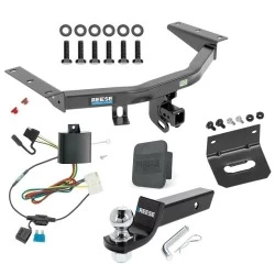 For 14-20 Acura MDX All Models Trailer Hitch Tow PKG w/ 4-Flat Wiring + Starter Kit Ball Mount w/ 2" Drop & 2" Ball + Wiring Bracket + Hitch Cover By Reese Towpower