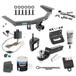 For 2014-2020 Acura MDX Trailer Hitch Tow PKG w/ 4-Flat Wiring + Starter Kit Ball Mount w/ 2" Drop & 2" Ball + Wiring Bracket + Hitch Cover + Dual Hitch & Coupler Locks + Wiring Tester + Ball Lube + Electric Grease + Ball Wrench + Anti R
